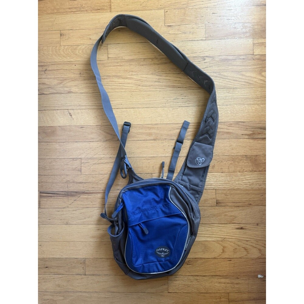 Osprey Veer Vertical Shoulder Bag Backpack Sling Messenger Crossbody Blue Gray